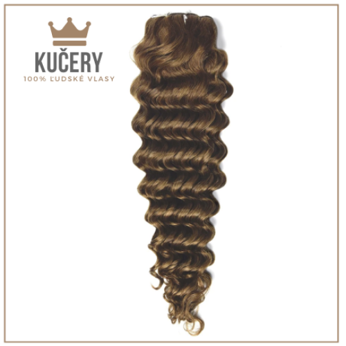Clip in kučery, odtieň #6 Strednehnedá. Clip-in Kučeravé, odtieň #6, 35cm
