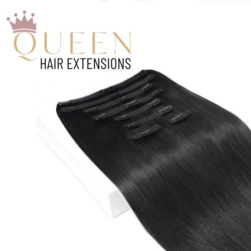 Clip-in vlasy Queen, odtieň #1, 45cm - 240g Clip-in vlasy Queen, odtieň #1, 45cm - 240g