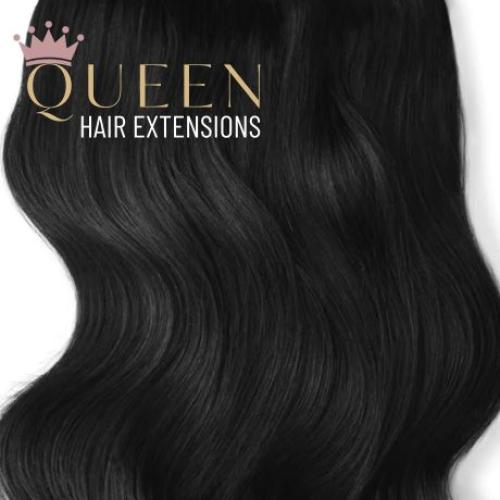 Clip-in vlasy Queen, odtieň #1, 45cm - 240g Clip-in vlasy Queen, odtieň #1, 45cm - 240g