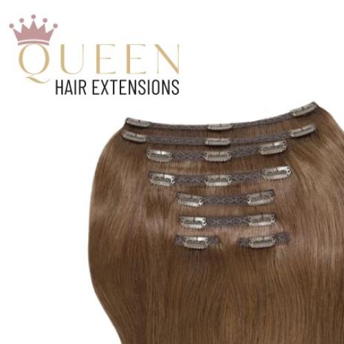 Clip-in vlasy Queen, odtieň #6, 45cm - 240g Clip-in vlasy Queen, odtieň #6, 45cm - 240g