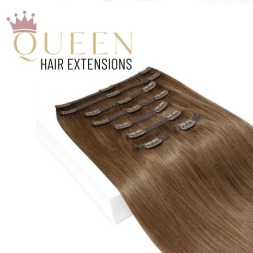 Clip-in vlasy Queen, odtieň #8, 50cm - 240g Clip-in vlasy Queen, odtieň #8, 50cm - 240g