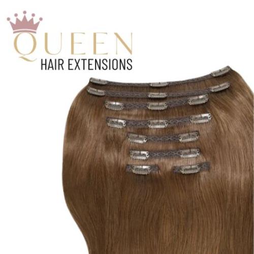 Clip-in vlasy Queen, odtieň #8, 50cm - 240g Clip-in vlasy Queen, odtieň #8, 50cm - 240g