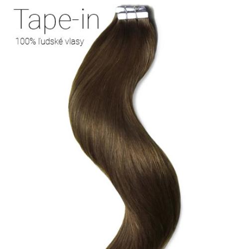 Tape-in vlasy, odtieň #5M, 40cm Tape-in vlasy, odtieň #5M, 40cm