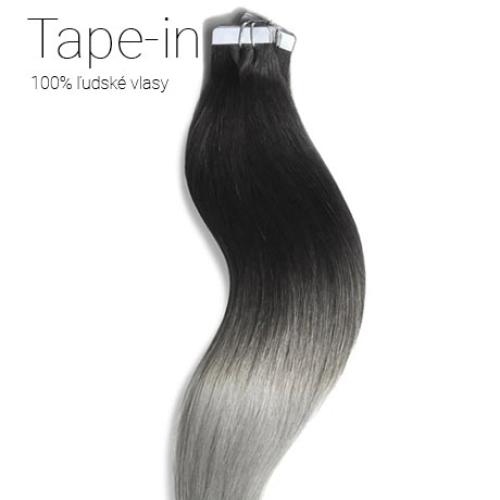 Tape-in vlasy, odtieň #1B/S, 40cm Tape-in vlasy, odtieň #1B/S, 40cm