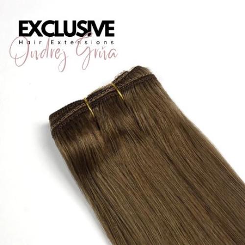 Vlasy Exclusive #8 Svetlohnedá Exclusive #8 Svetlohnedá popolavá, 40cm - 120g